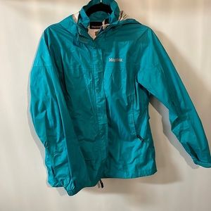 Teal Marmot women’s raincoat